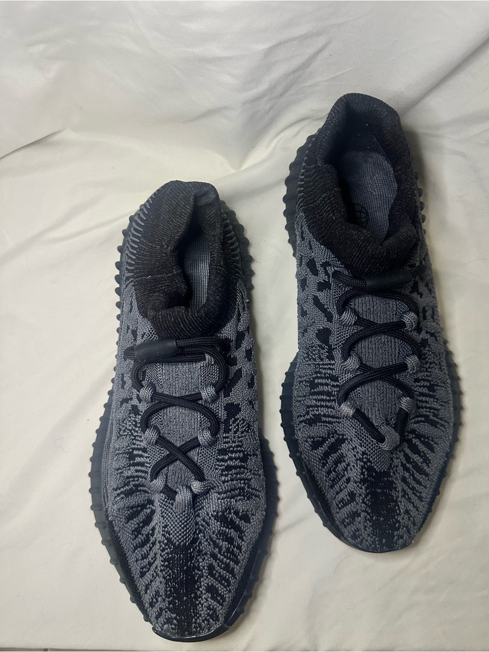 Yeezy Black and Gray Knit Sneakers